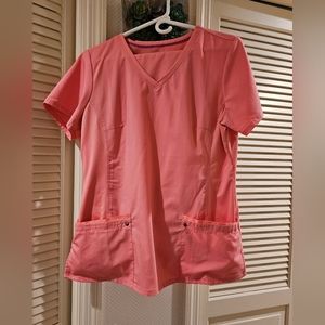 Healing Hands Purple Label Scrub Set size Large in Pink Coral.